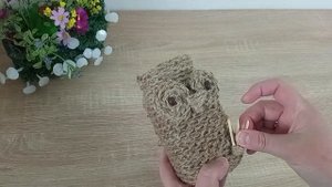 Очаровательная Сова из банки и джута своими руками