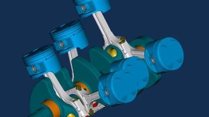 Анимация работы кривошипно-шатунного механизма