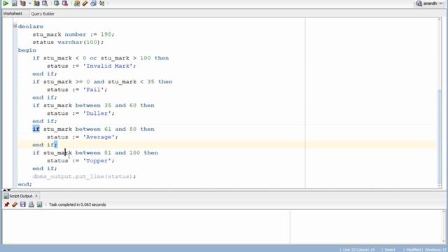 Oracle PL/SQL: Advanced If Conditions and Control Flow | Tamil
