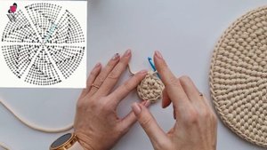 Круг крючком. Необычный узор?