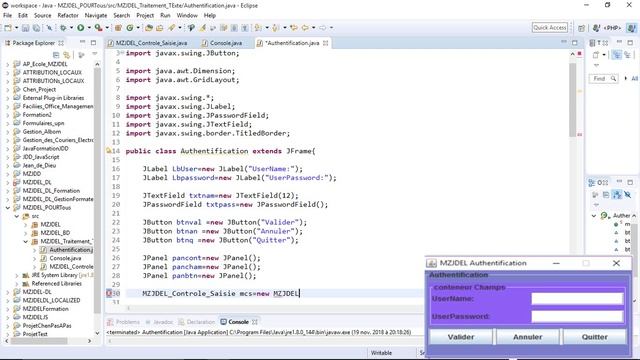 MZJDEL Controle Saisie dans les Formulaires Java+Eclipse
