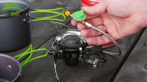 Обзор комплекта для приготовления пищи BRS-T15A. Газовая горелка с парой котелков.