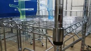 Хромированные сетчатые стеллажи Стайл