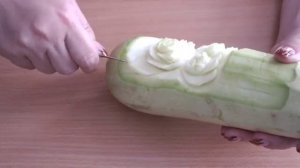 แกะสลักผลไม้ Vegetable Carving   карвинг  из овощей  кабачки