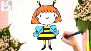 Как рисовать принцессу ПЧЕЛКУ | Няня Уля - Уроки рисования для детей