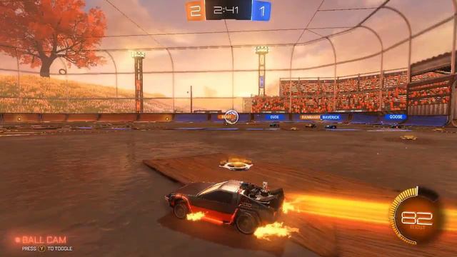 Delorean Time Machine from Back To The Future at Farmstead, Rocket League PC Gameplay смотреть онлайн