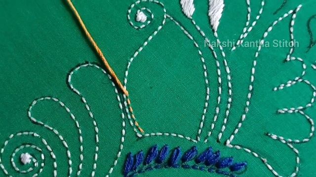 Nakshi Kantha Stitch Borderline Design Hand Embroidery Tutorial |Dress Border Stitching|class #13 смотреть онлайн
