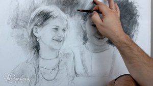 Портрет углём. Техника рисования №1. #мк_студияживописец