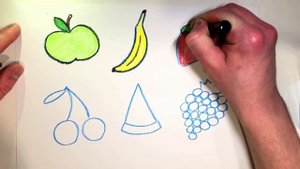 Раскраска фрукты | How to draw fruits