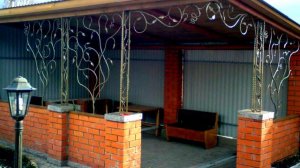 Дачная беседка из кирпича с ковкой, навес для отдыха на даче, летний, Днепр