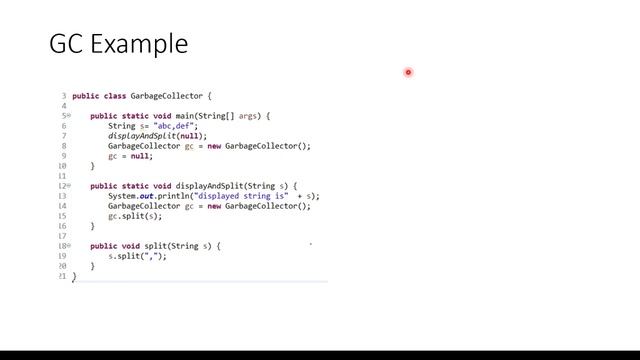 Garbage Collector in java