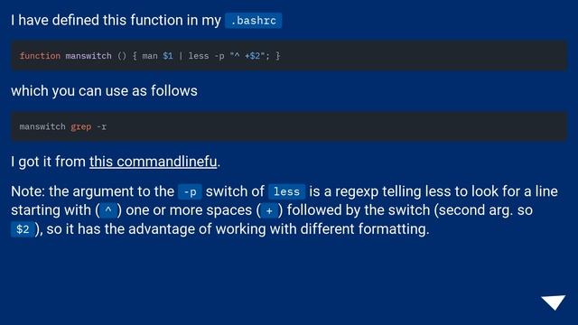How to jump to a particular flag in a Unix manpage? смотреть онлайн