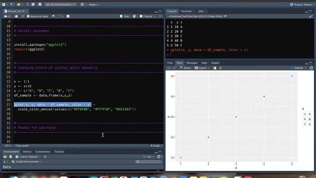 Change scatter plot colors in R manually (Data Visualization Basics in R #5)