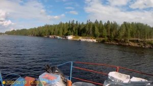 Зареченск Мурманская обл. Подходим к пристани. Рыбалка в Карелии 2020