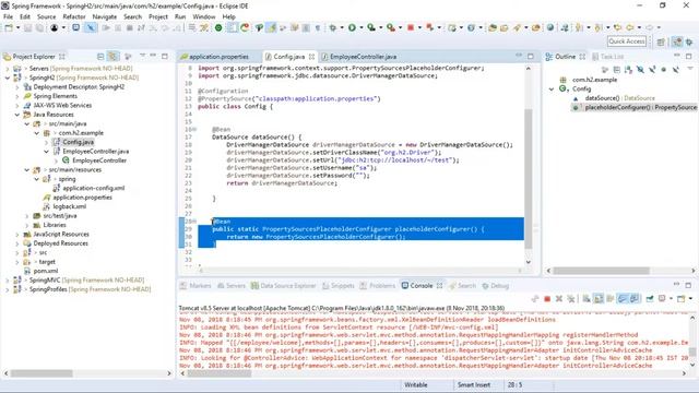 Spring Properties using @PropertySource annotation смотреть онлайн