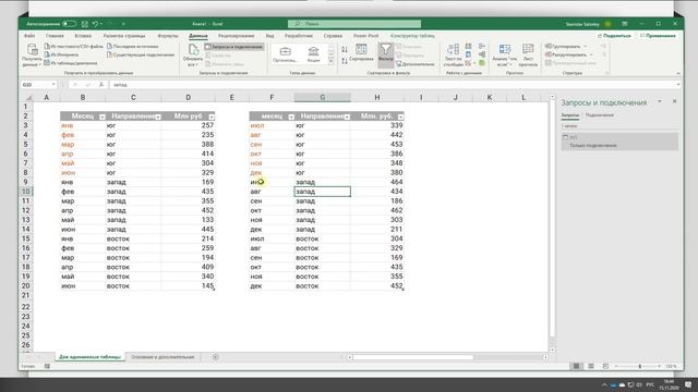 Объединение данных в Power Query. Часть 1 – Добавление таблиц. смотреть онлайн