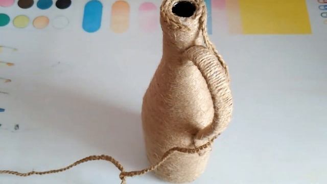 ИДЕЯ из джута и бутылки / Ваза из шпагата / Декор бутылок джутом своими руками / DIY Jute Craft смотреть онлайн