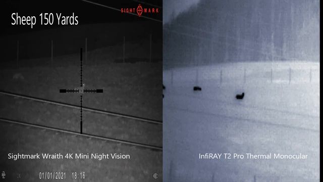 Infiray T2 Pro thermal monocular vs Sightmark wraith 4k mini night vision Scope