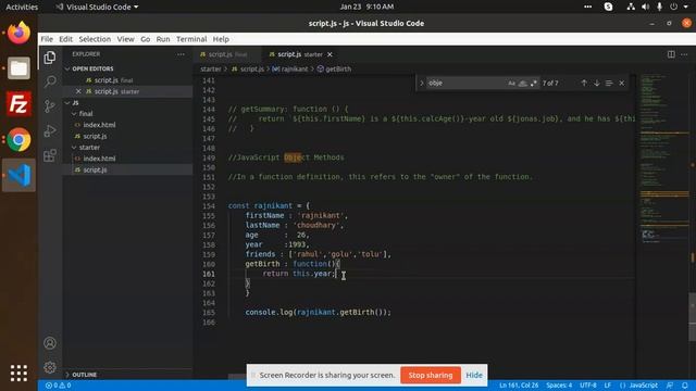 Object methods in JavaScript