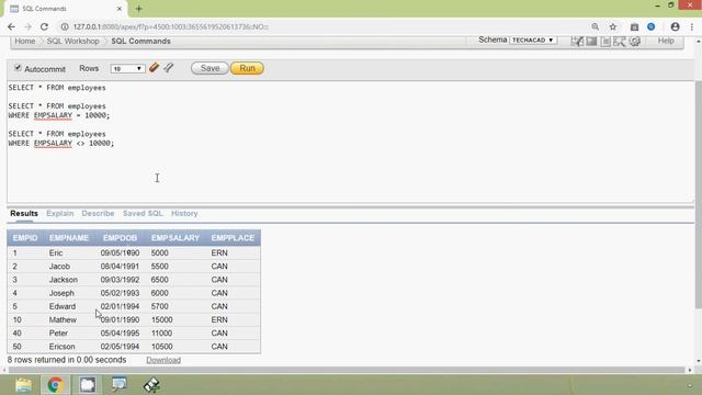 Oracle Tutorial - Comparison Operators смотреть онлайн