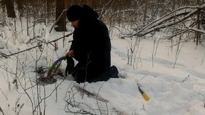 Ночевка в лесу зимой у костра при -15 мороза. Костромское ВДХ. Бушкрафт. Рыбалка