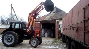 фронтальный погрузчик на МТЗ-80.#Кун#