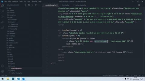 Application Laravel et Livewire - Recherche avancée