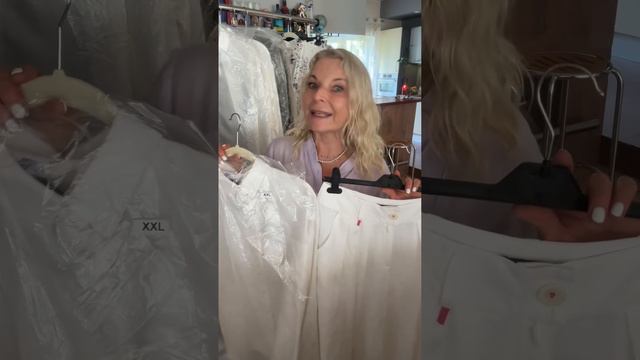 РУБАШКИ БЕЛЫЙ / ЗЕЛЕНЫЙ. ЛЕН. ШАРОВАРЫ. БРЮКИ-ЮБКА. GIEDRIUS & INGA DREAM. Заказать +37069823337/WA смотреть онлайн