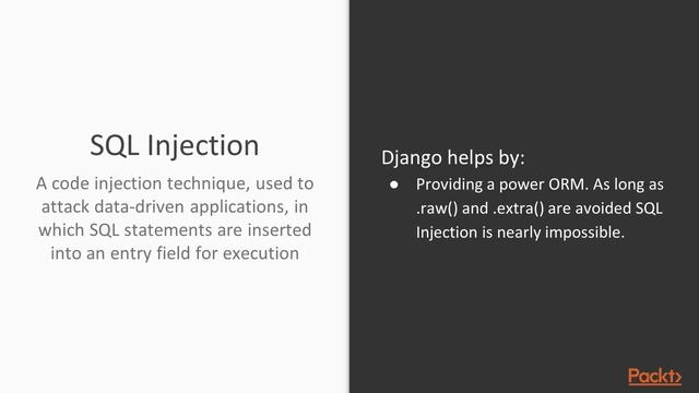 Advanced Web Development with Django: Security in Django|packtpub.com