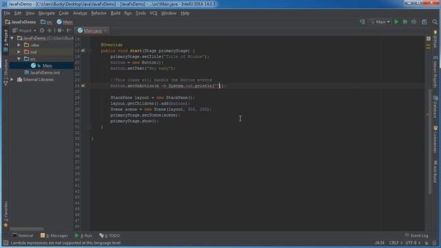 JavaFX Java GUI Tutorial 3 Anonymous Inner Classes and Lambda Expressions смотреть онлайн