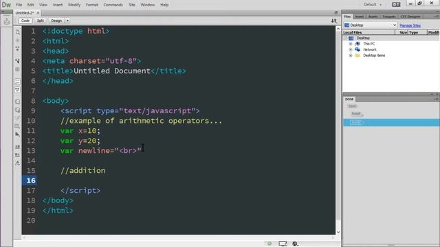 arithmetic operators with example in javascript.(javascript tutorial)
