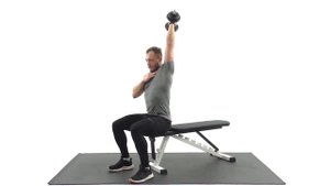 Разгибание руки с гантелей из за головы. Упражнение на трицепс.