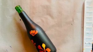 Easy DIY Floral Bottle | May Flower/Gulmohar | Beginners DIY Bottle Acrylic Painting | Home Decor