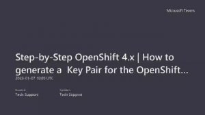 Step-by-Step OpenShift 4.x | How to generate a Key Pair for the OpenShift cluster node’s SSH access?