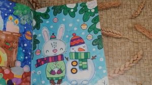 Полностью законченная раскраска "Зима в лесу. Хюгге". #art #обзор