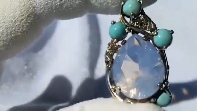 авторская серия украшений: бирюза и розовый кварц