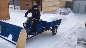 Модернизация мотороллера муравей в снегоуборщик