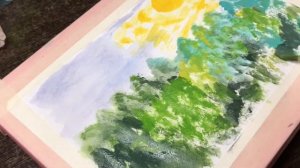 Просто рисуем /СОЛНЦЕ В ЛЕСУ/рисунок/красками /акрил/ рисование /учимся рисовать