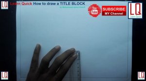 Title Block and Projection Symbol | Engineering Drawing | Tutorial | Learn Quick | by Sheriff