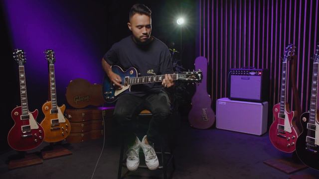 Gibson Custom Colors Les Paul Standard 60s Figured Top Blueberry Burst Demo смотреть онлайн