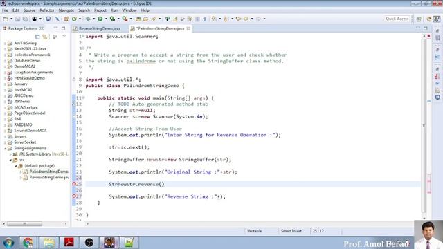 Java Programming :String Assignments