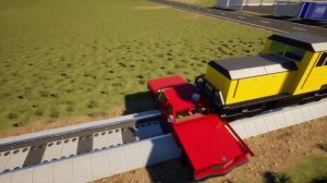 Поезд против машин Brick Rigs