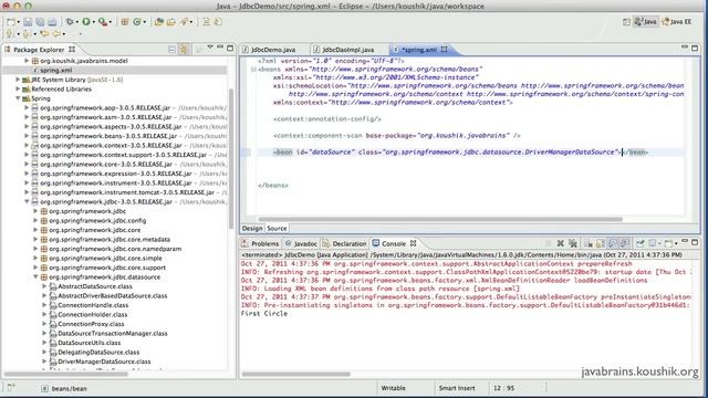 Spring Tutorial 38 - Adding Spring and DataSource Configuration смотреть онлайн