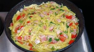 Ленивая КАРТОФЕЛЬНАЯ ЗАПЕКАНКА на сковороде Быстро и очень просто Люда Изи Кук картофель
