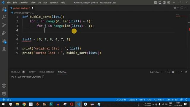 Python Program #37 - Sort Numbers using Bubble Sort in Python