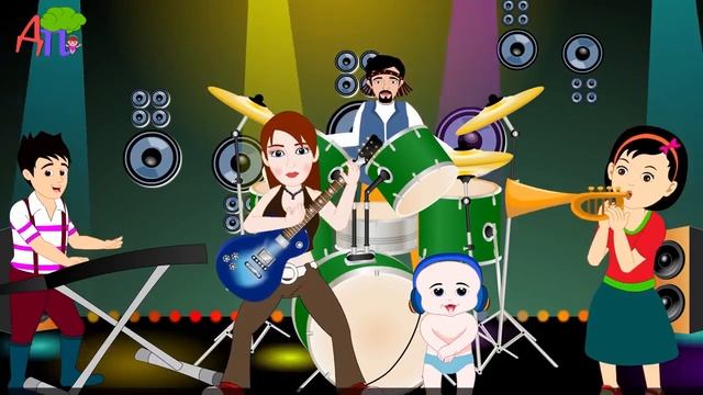 Семья пальчиков рок-музыкантов Детские песни - Rock Stars Finger Family смотреть онлайн