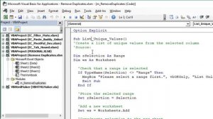 Duplicates Selection to Create List of Unique Values in Excel