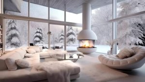 Relaxing Winter Jazz in a Snowy Luxury Home _ 2 Hours of Music for Ambience