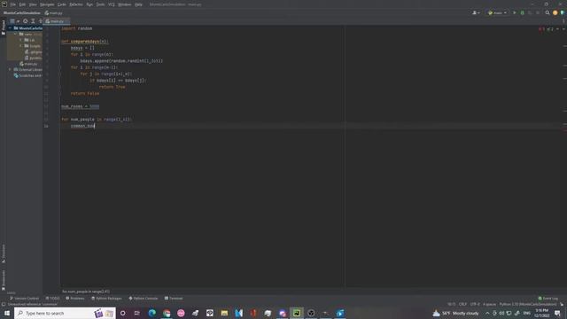 A Programming Problem Solution Using Monte Carlo Simulation