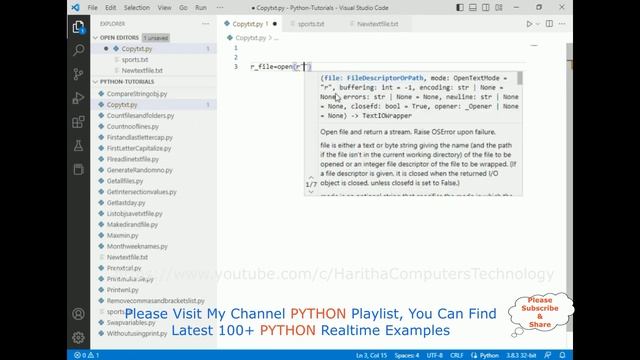 #135) Python beginners Tutorial | Read Contents of One File into write Another File